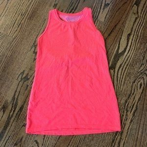 Athleta High neck mesh tank in bright orange